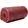 38cm Four-season Embossed Hand-sewn Cowhide Steering Wheel Cover(Wine Red) - Steering Wheel Accessories by PMC TechLife | Online Shopping South Africa | PMC TechLife | Buy Now Pay Later Mobicred