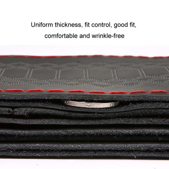 38cm Four-season Embossed Hand-sewn Cowhide Steering Wheel Cover(Black+Black Line)