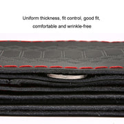 38cm Four-season Embossed Hand-sewn Cowhide Steering Wheel Cover(Coffee)