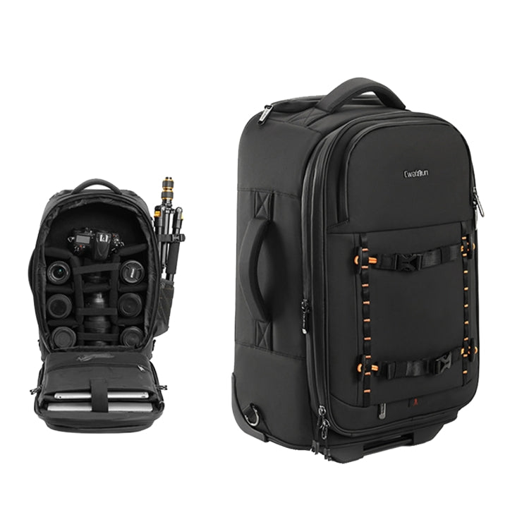 Cwatcun D136 Generation 1 Large Camera Trolley Shoulder Bag Large Capacity Outdoor Photography Storage Case(Black)