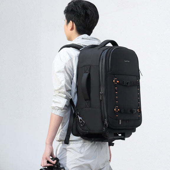 Cwatcun D136 Generation 1 Large Camera Trolley Shoulder Bag Large Capacity Outdoor Photography Storage Case(Black)