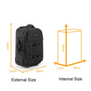 Cwatcun D136 Generation 1 Large Camera Trolley Shoulder Bag Large Capacity Outdoor Photography Storage Case(Black)