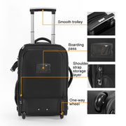 Cwatcun D136 Generation 1 Large Camera Trolley Shoulder Bag Large Capacity Outdoor Photography Storage Case(Black)
