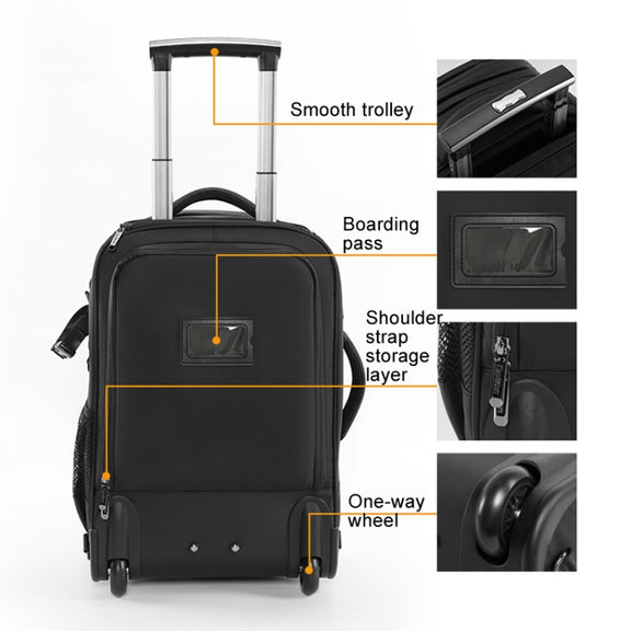 Cwatcun D136 Generation 1 Large Camera Trolley Shoulder Bag Large Capacity Outdoor Photography Storage Case(Black)