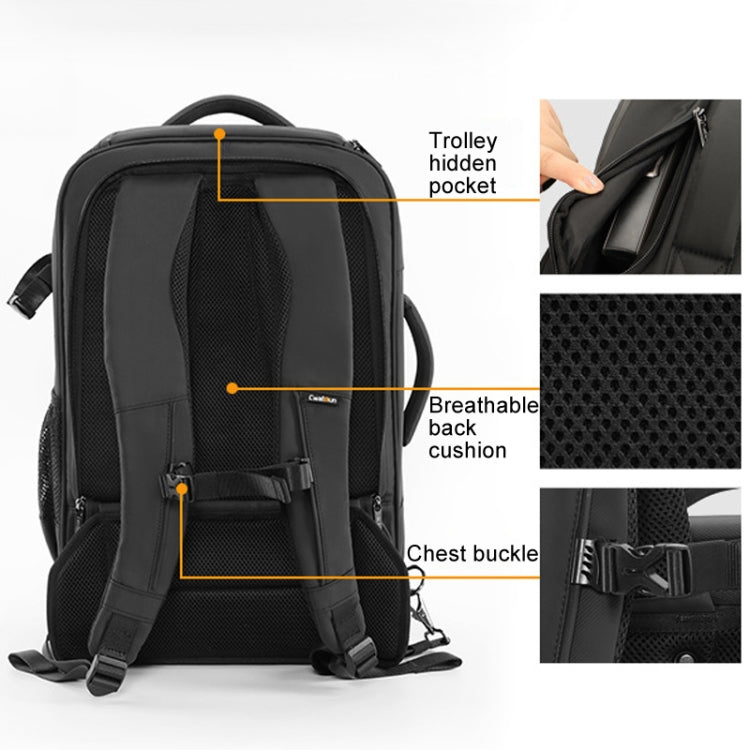 Cwatcun D136 Generation 1 Large Camera Trolley Shoulder Bag Large Capacity Outdoor Photography Storage Case(Black)