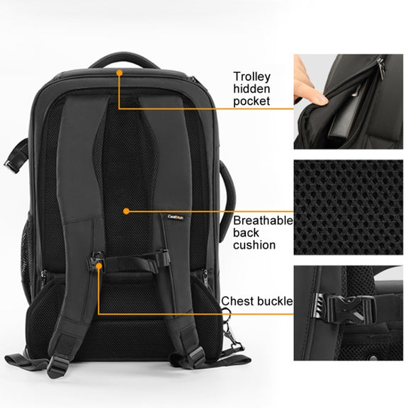 Cwatcun D136 Generation 1 Large Camera Trolley Shoulder Bag Large Capacity Outdoor Photography Storage Case(Black)
