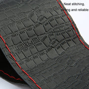 38cm Four-season Embossed Cowhide Hand-sewn Steering Wheel Cover(Brown)