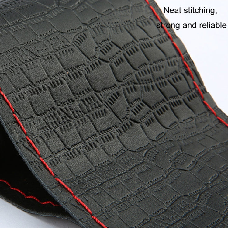 38cm Four-season Embossed Cowhide Hand-sewn Steering Wheel Cover(Coffee)