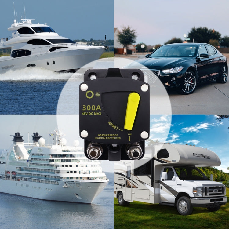 RV Yacht Manual Reset Ignition Protection Fuse Switch With Terminal Accessories, Current: 300A