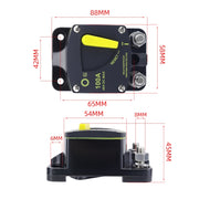 RV Yacht Manual Reset Ignition Protection Fuse Switch With Terminal Accessories, Current: 300A