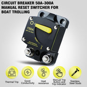 RV Yacht Manual Reset Ignition Protection Fuse Switch With Terminal Accessories, Current: 300A