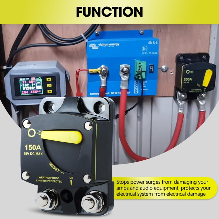RV Yacht Manual Reset Ignition Protection Fuse Switch With Terminal Accessories, Current: 300A