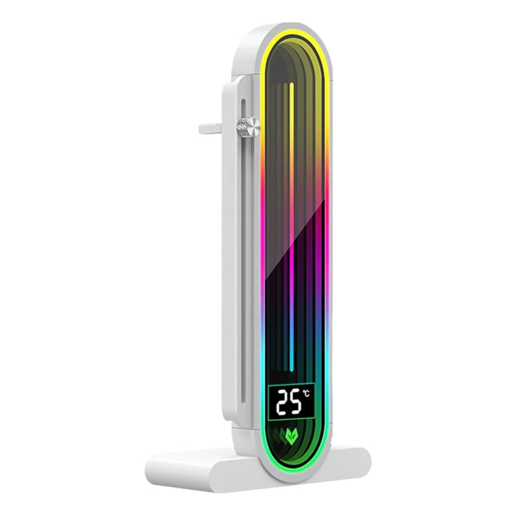 COOLMOON GH3 Pro Computer ARGB Vertical Adjustable Lens Graphics Card Holder, Style: Temperature Display Upgrade White
