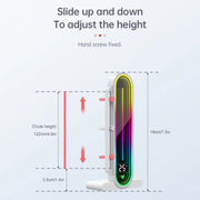 COOLMOON GH3 Computer ARGB Vertical Adjustable Lens Graphics Card Holder, Style: No Temperature Display White