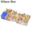 500pcs /Box 5 Specifications Of Gold Brass Quick Crimping Buckle U-Shaped Parallel Terminal Set - Terminal connectors by PMC TechLife | Online Shopping South Africa | PMC TechLife | Buy Now Pay Later Mobicred