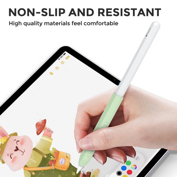 For Apple Pencil 1&2 AhaStyle PT182 Silicone Protective Grip Cover(Green)