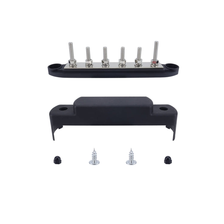 M6 RV Yacht High Current 6-column 250A Base Busbar, Color: Black