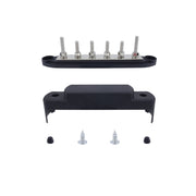 M6 RV Yacht High Current 6-column 250A Base Busbar, Color: Black