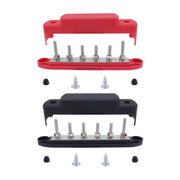 M6 RV Yacht High Current 6-column 250A Base Busbar, Color: Red + Black