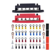 M6 RV Yacht High Current 6-column 250A Base Busbar, Color: Red + Black with Accessories