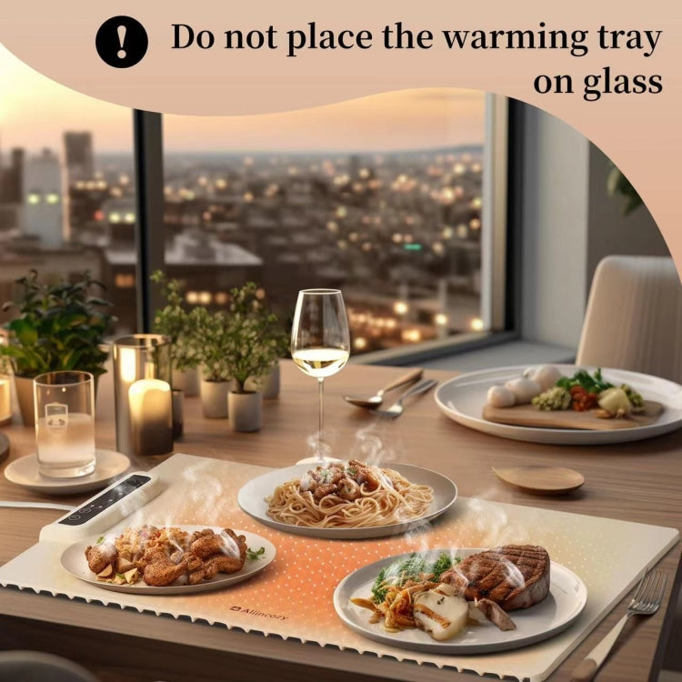 240W Electric Warming Tray Food Warmer with Adjustable Temperature, Timed Close US Plug