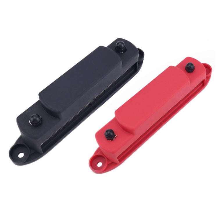 M6 2-post 12-way RV Yacht Terminal Nylon Flame Retardant Busbar, Color: Red+Black 1pair