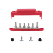 M8 Nylon Base RV Yacht Water-resistant Dustproof Cover 6-post Bus Bar, Color: Red