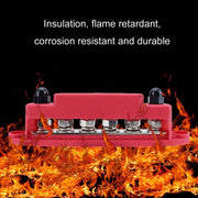 M8 Nylon Base RV Yacht Water-resistant Dustproof Cover 6-post Bus Bar, Color: Red+Black 1pair