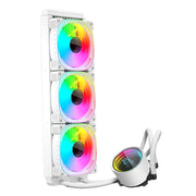 COOLMOON CM-YM-360T Computer ARGB Temperature Display Lens Multi-Platform Integrated CPU Cooler(White)