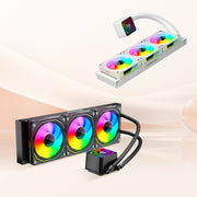 COOLMOON Glacier360 Computer Host Integrated ARGB CPU Water Cooler, Color: White