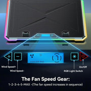 ICE COOREL K15C Smart Adjustable Laptop Radiator Base With RGB Lighting Effect, Color: 13 Fans