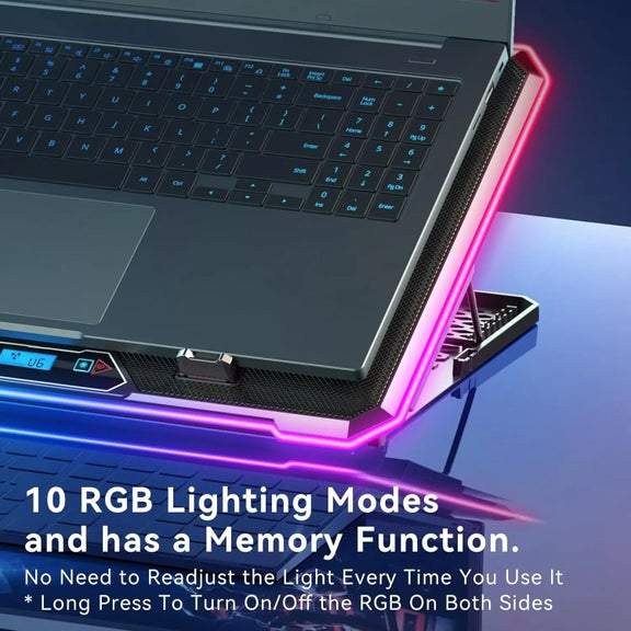 ICE COOREL K15C Smart Adjustable Laptop Radiator Base With RGB Lighting Effect, Color: 13 Fans