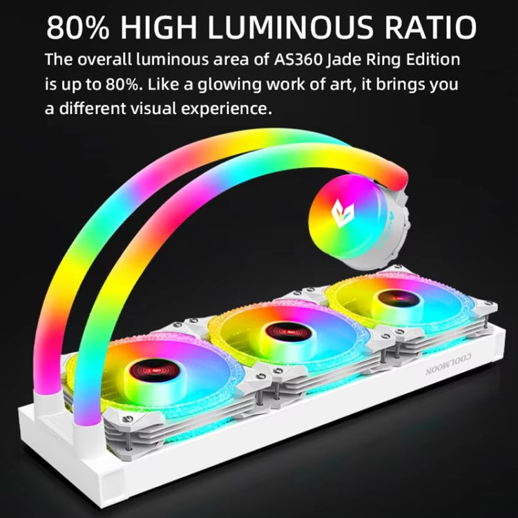 COOLMOON AS360 Magic Diamond Edition Computer Cooler ARGB Water Cooling Light Integrated CPU Radiator(Black)