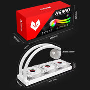 COOLMOON AS360 Magic Diamond Edition Computer Cooler ARGB Water Cooling Light Integrated CPU Radiator(White)