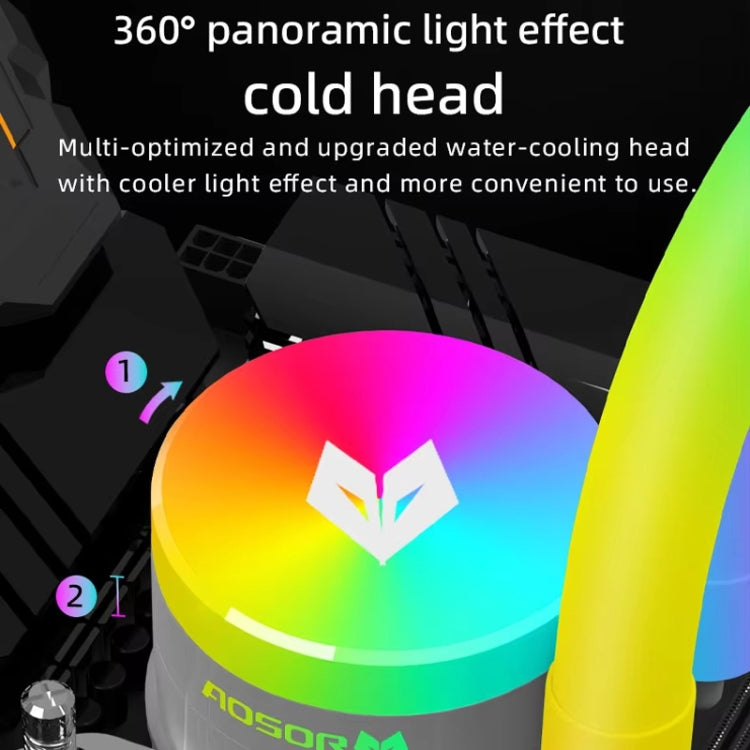 COOLMOON AS360 Magic Diamond Edition Computer Cooler ARGB Water Cooling Light Integrated CPU Radiator(White)