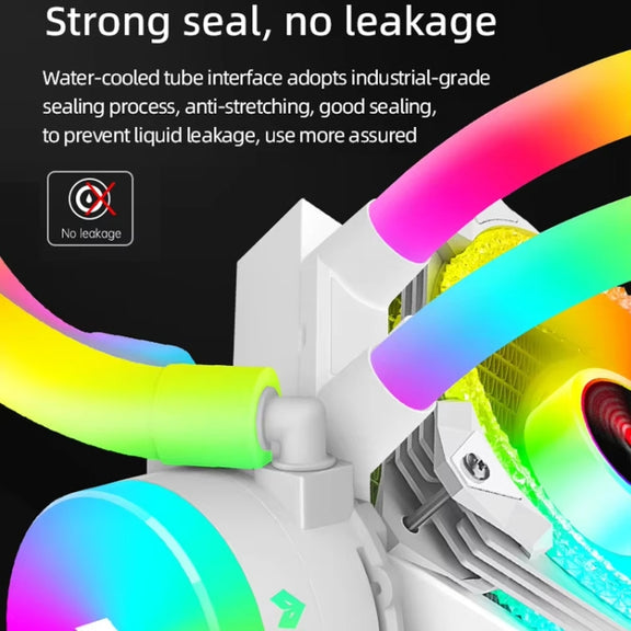 COOLMOON AS360 Magic Diamond Edition Computer Cooler ARGB Water Cooling Light Integrated CPU Radiator(White)