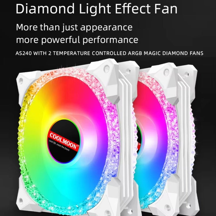 COOLMOON AS360 Magic Diamond Edition Computer Cooler ARGB Water Cooling Light Integrated CPU Radiator(Black)