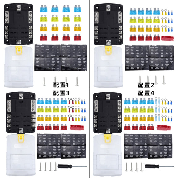 6-Way LED Indicator Fuse Box Socket For RV And Yacht, Set: Configuration 4