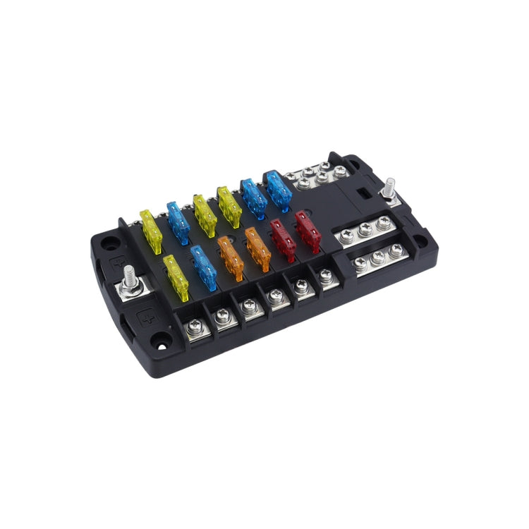 RV Yacht 12-way LED Insulated Flame-retardant Fuse Holder Box with Wire(Configuration 2)