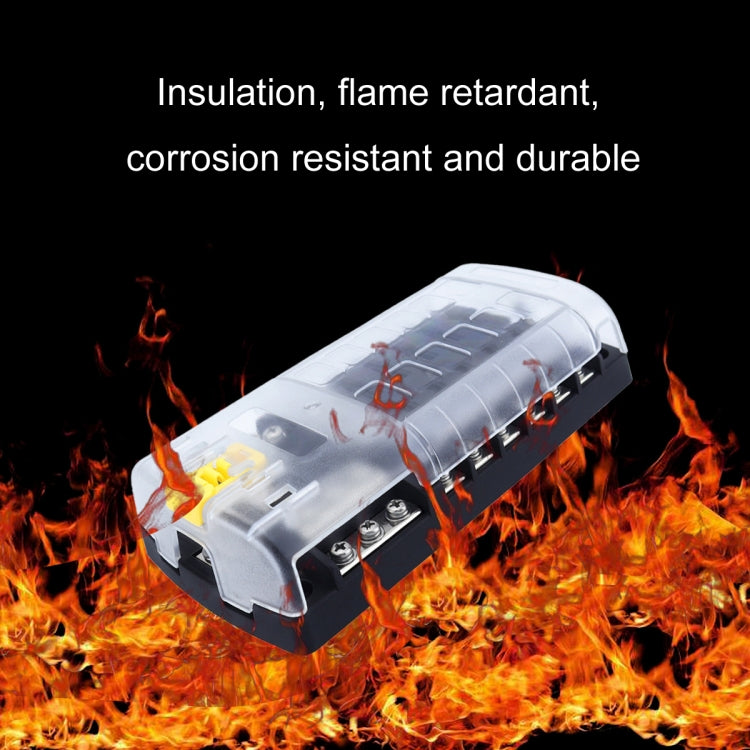 RV Yacht 12-way LED Insulated Flame-retardant Fuse Holder Box with Wire(Configuration 2)