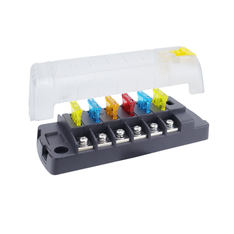 6-Way Plug-In Insulated Cover Fuse Box For Cars Yachts, Set: Upgraded Version A