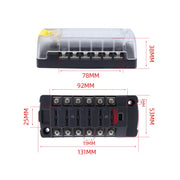 6-Way Plug-In Insulated Cover Fuse Box For Cars Yachts, Set: Enhanced Version A