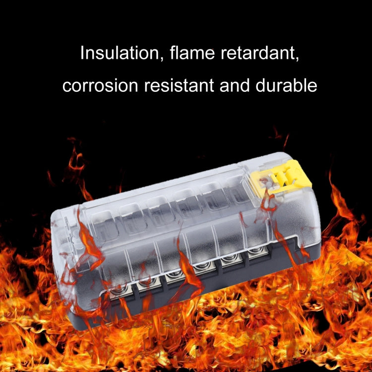 6-Way Plug-In Insulated Cover Fuse Box For Cars Yachts, Set: Upgraded Version A