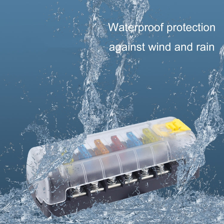 6-Way Plug-In Insulated Cover Fuse Box For Cars Yachts, Set: Upgraded Version B