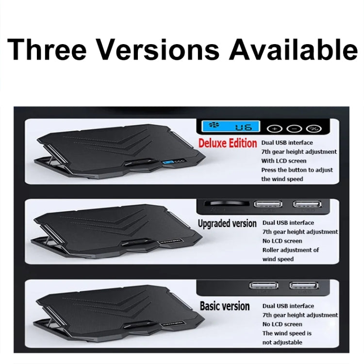 ICE COOREL K22 4-fans Adjustable Laptop Radiator Base with Atmosphere Light with Speed Regulation