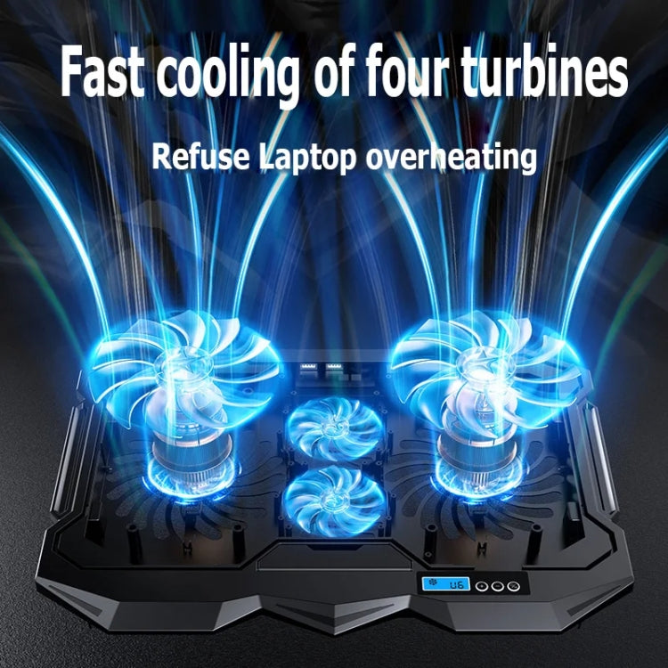 ICE COOREL K22 4-fans Adjustable Laptop Radiator Base with Atmosphere Light with LCD Display