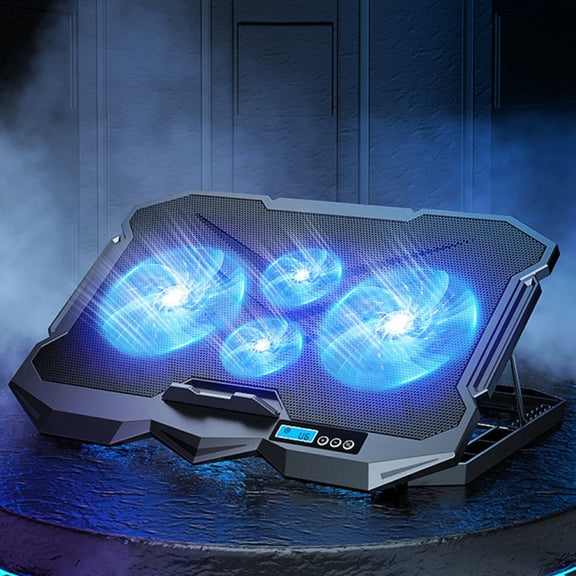ICE COOREL K22 4-fans Adjustable Laptop Radiator Base with Atmosphere Light with LCD Display