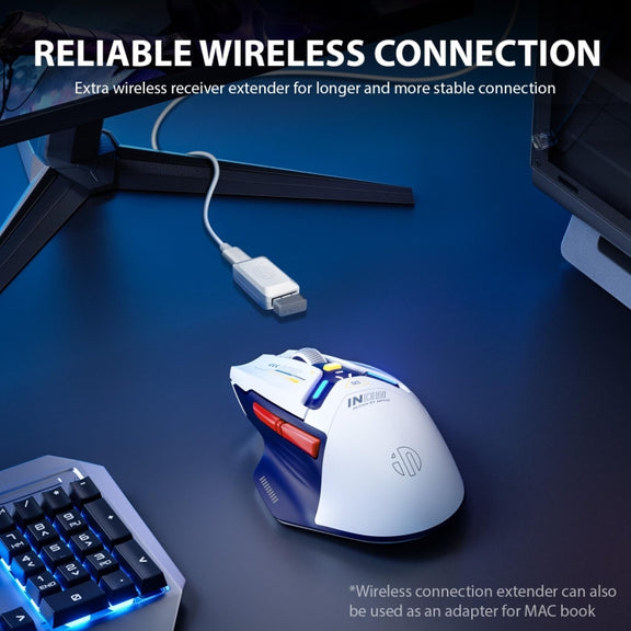 Inphic IN9 Tri-mode Wireless Bluetooth Gaming Office Computer Mouse(White)