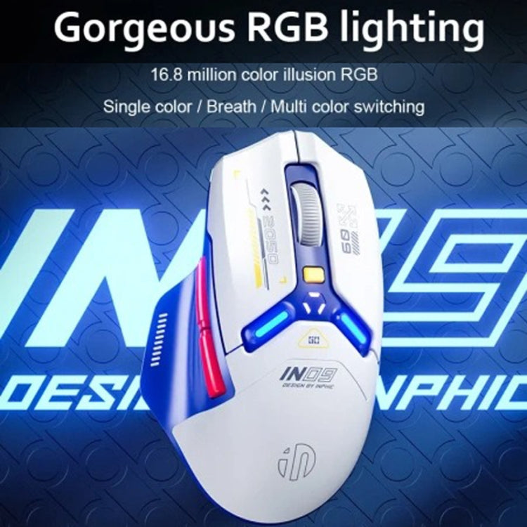 Inphic IN9 Tri-mode Wireless Bluetooth Gaming Office Computer Mouse(White)