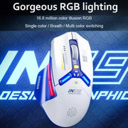 Inphic IN9 Tri-mode Wireless Bluetooth Gaming Office Computer Mouse(White)